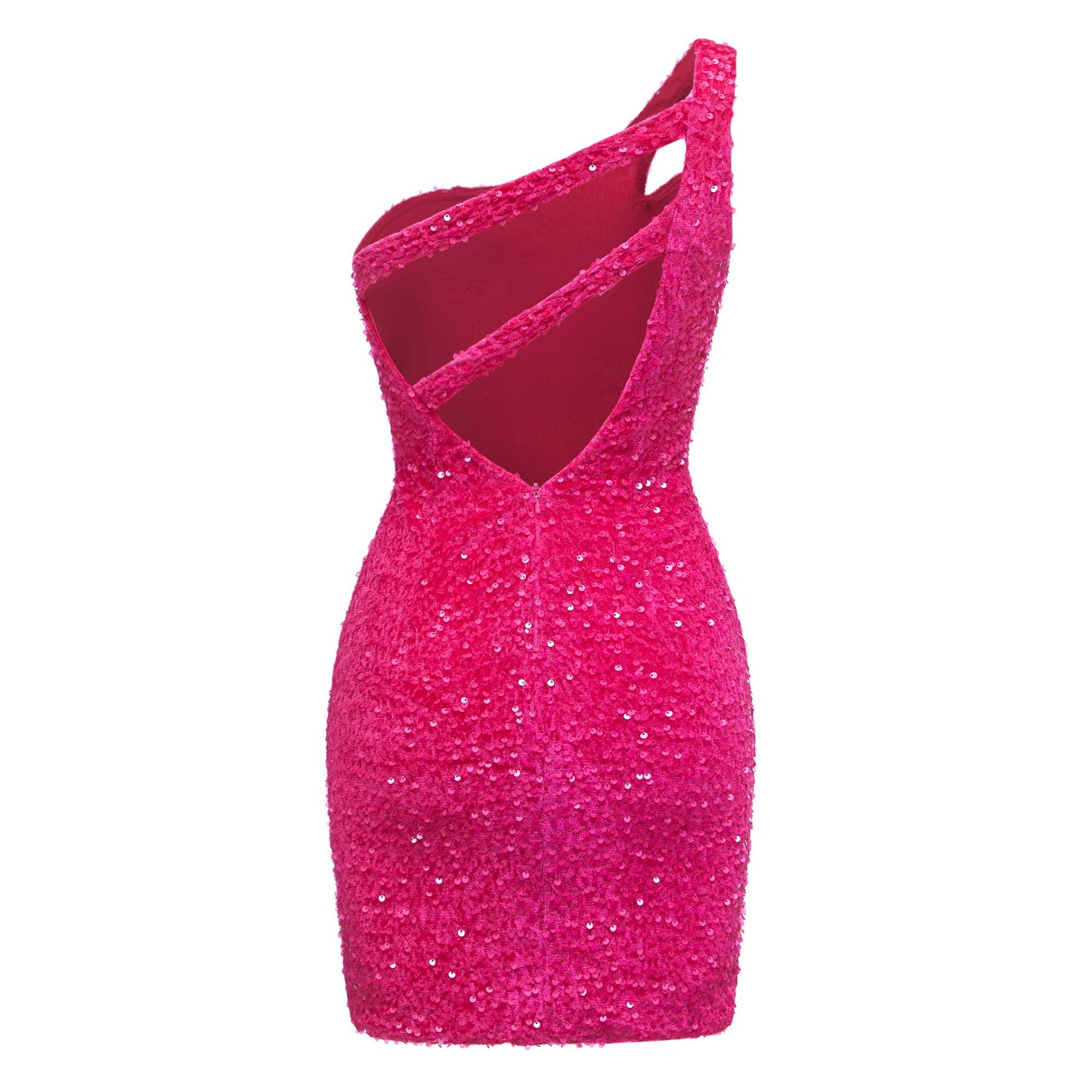 One Shoulder Sleeveless Sequins Short Homecoming Dresses UK
