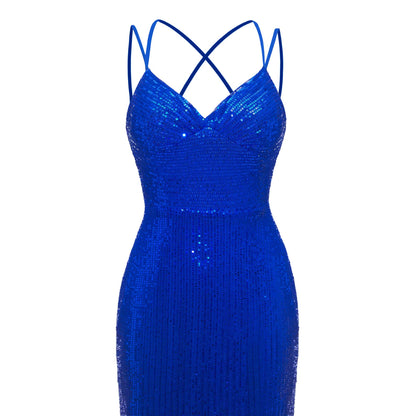 V-Neck Sleeveless Sheath Sequins Mini Homecoming Dresses UK