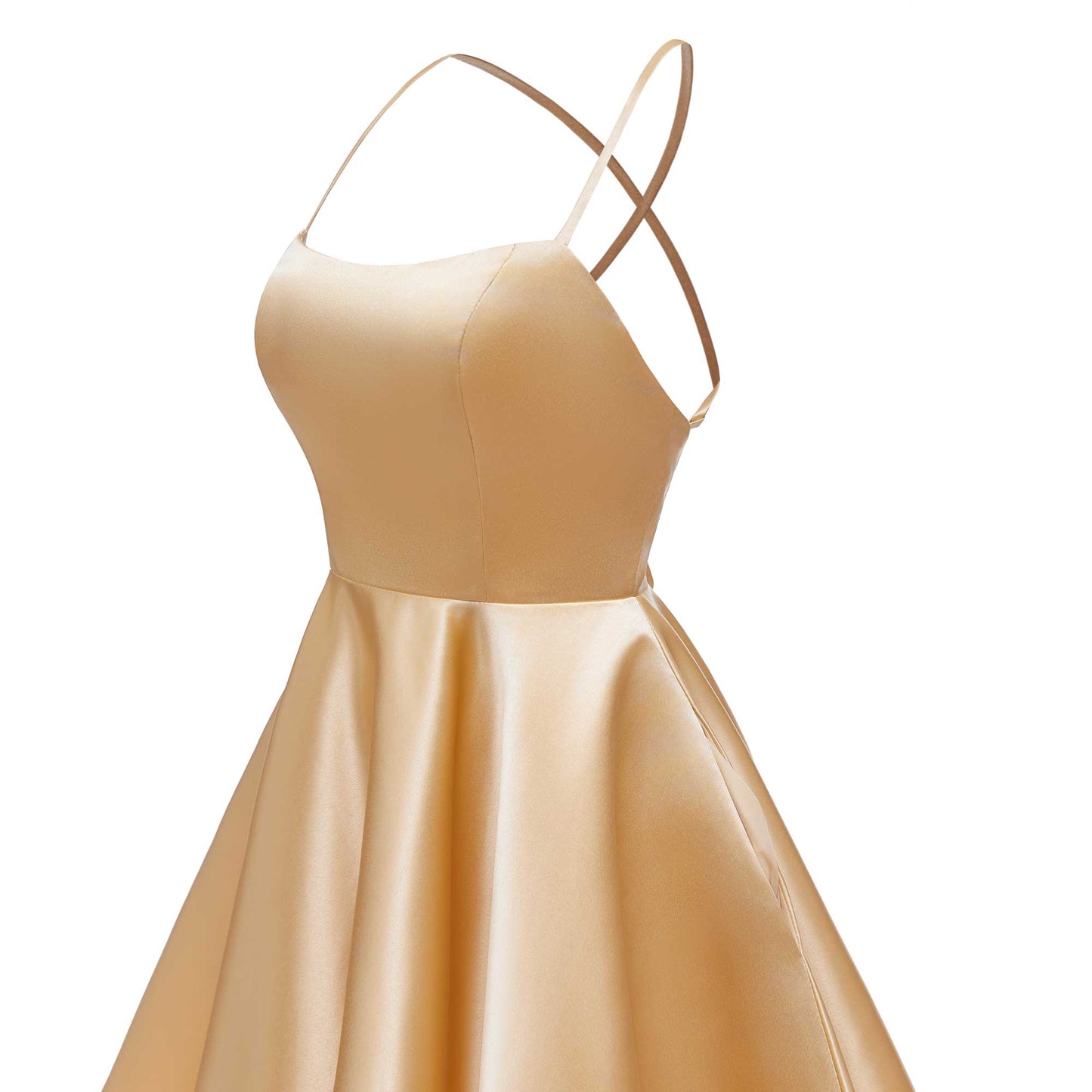 Sleeveless Ruched Mini Satin Homecoming Dresses UK With Pockets UK
