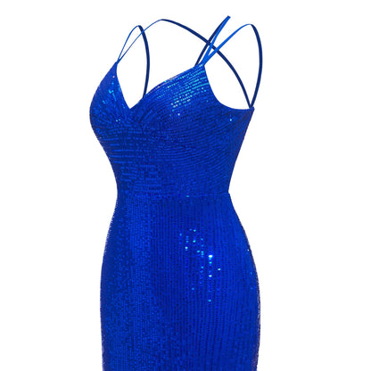 V-Neck Sleeveless Sheath Sequins Mini Homecoming Dresses UK
