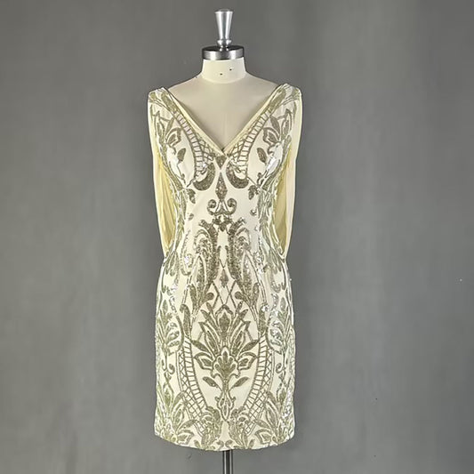 Sleeveless V-Neck Sheath Sequins Homecoming Dresses UK