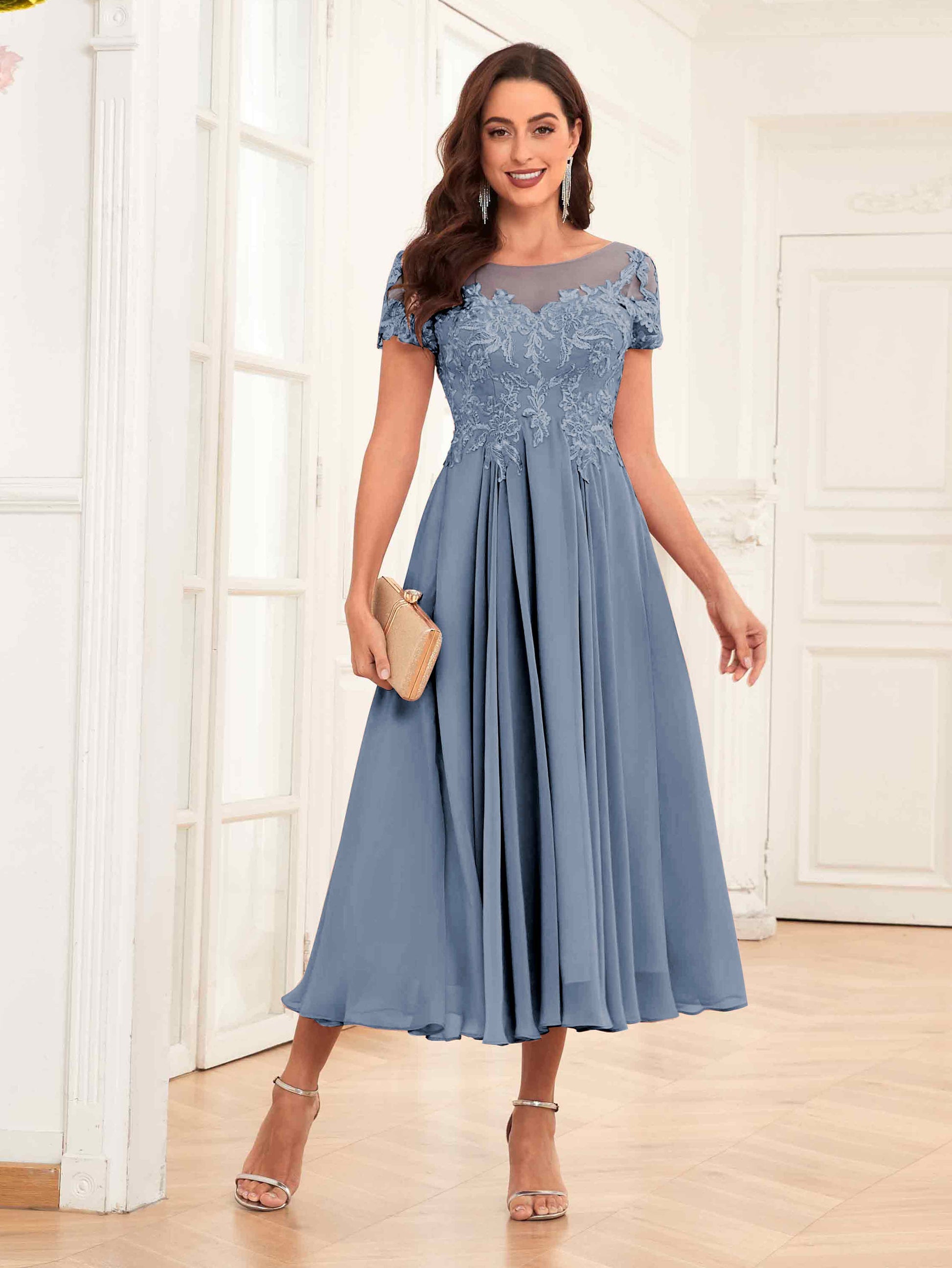 Lace Dress Tea Length Dress Uk Elegant A-Line Lace Up Tea Length Mother Of The Lace Dress Tea Length Dress Uk Elegant A-Line Lace Up Tea Length Mother Of The
